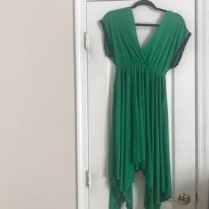 Green midi dress